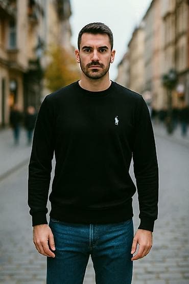 kaputi niš: Muški duksevi sa okruglim izrezom – minimalistički dizajn - Model — 2