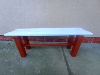 polovan nameštaj polovni trpezarijski stolovi iz uvoza: Sto i klupe za slave,veselja i slično,sto drveni-rasklopiv, debljina — 8