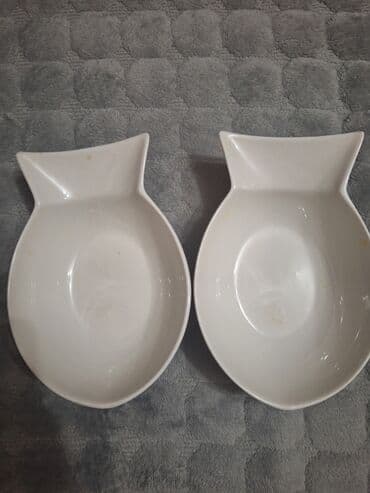 lidl set za tuš: Cinije/tanjiri 2/1 NOVI za ribu, Italy, od porcelana, duboki/visina — 1