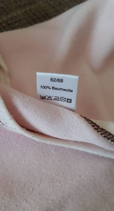 prodaja decije garderobe online: Bebi bodi sa dugim rukavima, svetloroze boje. Veličina: 62 (na etiketi — 2