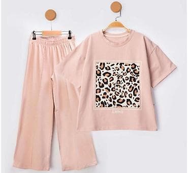 nike patike velicine u cm: Komplet za devojčice (7–10 godina) – pastelna boja sa leopard printom — 1