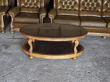 stilske komode: Ovalni klub sto, klasičnog dizajna - Materijal: masivno drvo sa — 9