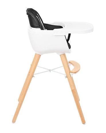 decije stolice plasticne: KIKKA BOO Hranilica WOODY 2in1 black (Šifra: KKB1) Moderna 2u1 drvena — 4