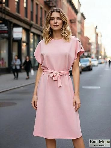 Haljine: Haljina Emi Moda – Made in Italy - Model: ravna midi haljina sa — 1