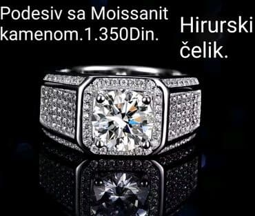 zensko prstenje od hirurškog celika: Muški prsten, Materijal: Hirurški čelik, Cirkon — 2