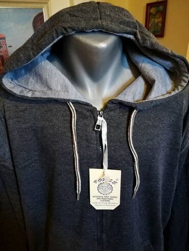 Jackets: Novi veliki pamucni muski duks sa kapuljacom Vopse Sivi 4XL . Turski — 2