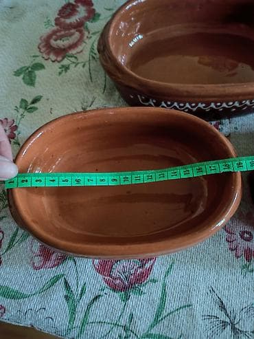 peci za burek cena: Ručno rađene zemljane ovalne činije/tepsije za pečenje - Materijal — 3