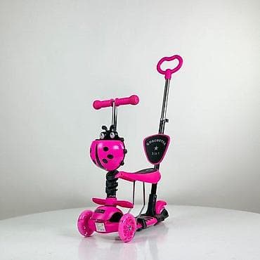 Trotinet Bubamara 5u1 pink – dečiji trotinet sa sedištem, LED