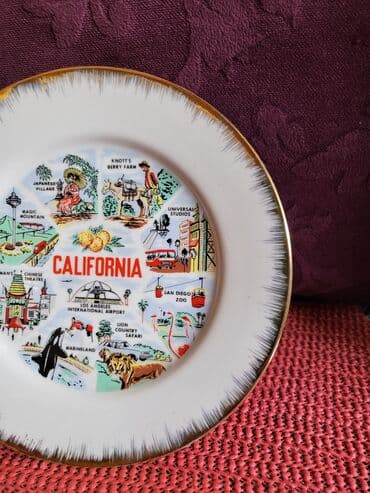 drveni tanjiri: Tanjir nov za zid Californija porcelanski 80te. Tanjir nov sa — 2