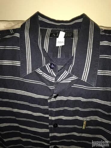 Homesuits: Shirt Short sleeves, L, Giorgio Armani, color - Blue, Flax — 1