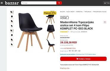 forma ideale ormari za hodnik: Trpezarijske stolice set za dve osobe (2kom) U dobrom stanju, jedna — 2