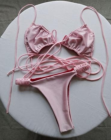 plazma torba: Dvodelni bikini set – roze/bordo-crvena - Gornji dio: klasičan — 1