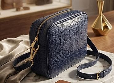 torbe karl lagerfeld: Ženska crossbody torba u tamnoplavoj boji sa teksturom imitacije — 1