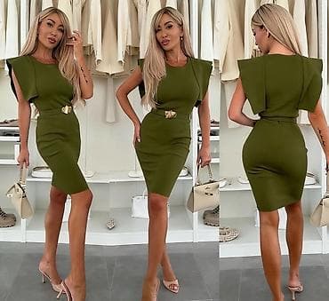 bunda s: ❤️Elegantna ženska haljina – midi dužina, bez rukava, sa dekorativnim — 2