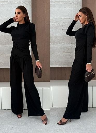 afrodita kombinezoni: 🔥Elegantni ženski kombinezon sa dugim rukavima i širokim nogavicama — 9