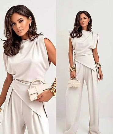 Ženski komplet – asimetrična bluza i široke pantalone - Model: Art na lalafo.rs Ženski komplet – asimetrična bluza i široke pantalone - Model: Art