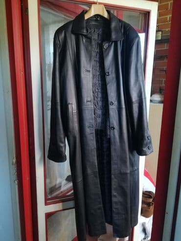 Dugi kožni kaput – crni - Materijal: prirodna koža, glatka i meka na na lalafo.rs Dugi kožni kaput – crni - Materijal: prirodna koža, glatka i meka na