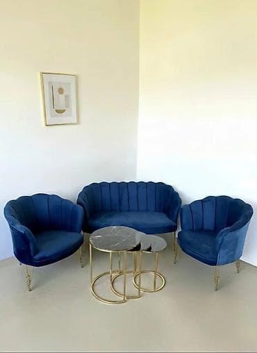 ormari sa ogledalima: Set klub garnitura – elegantan “shell” dizajn sa baršunastom — 1