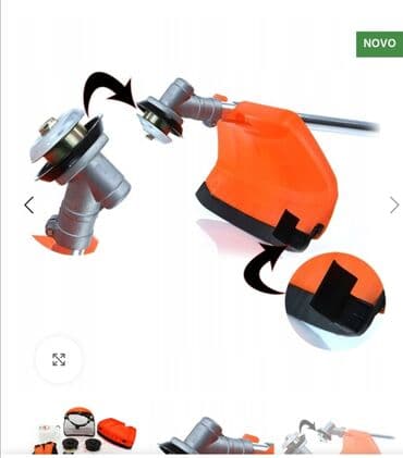 noz za kosacicu: Motor: dvotaktni, vazdušno hlađeni – Snaga: 5,2 Ks 3.8kw – Max obrtaj — 9