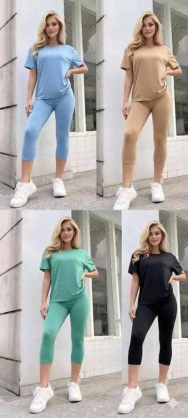 Kompleti: Ženski komplet za svakodnevno nošenje – majica + 3/4 helanke (model — 1