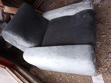 Sectional sofas: Fotelja – sivi pliš, široko sedište - Model: klasična fotelja sa — 2