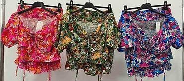 masking puff gde kupiti: Komplet sa cvetnim printom. - Gornji deo: kratki top sa srcolikim — 8
