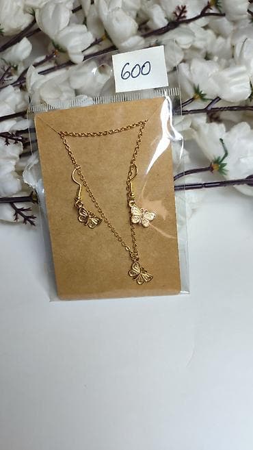 gace za decake: Set nakita – ogrlica i minđuše sa privescima leptira - Materijal — 4