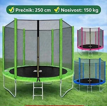 Trampolina za dvorište sa zaštitnom mrežom i merdevinama - Prečnik