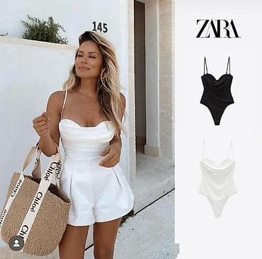 mango ženske torbe: Zara ženski bodi sa tankim bretelama i drapiranim prednjim delom 1800 — 1