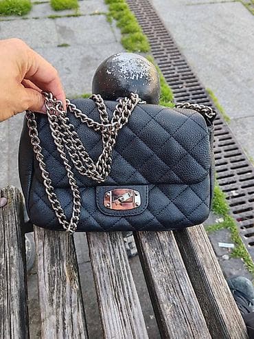 kozne torbe mona: Ženska crna torba preko ramena – MONA - Model: klasična štepana — 5