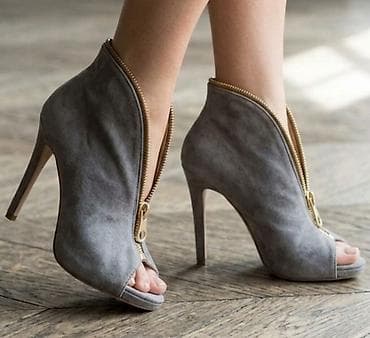 converse štikle: Ženske elegantne štikle/ankle booties sa otvorenim prstima - Model — 1