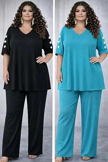 Overalls: Dvoderni komplet za dame većih konfekcijskih brojeva - Model: široka — 2