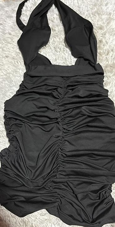 asos beograd: Crna haljina na vezivanje oko vrata (halter), sa efektnim — 2
