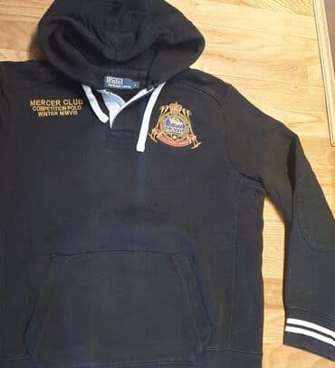 srebrni lancic sa krsticem: Sweatshirt, L (EU 52), Ralph Lauren, color - Black, With a hood — 2