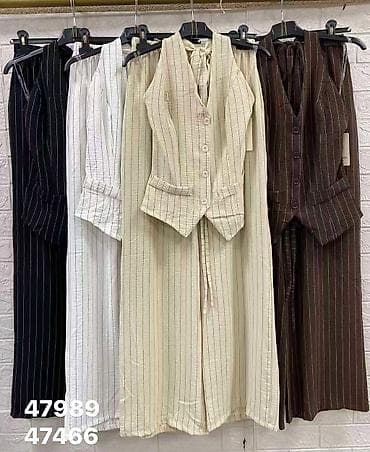 parka s: Dvodelni ženski komplet – prugasti prsluk i široke pantalone - Kroj — 3