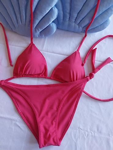 dublji kupaci: Ženski bikini komplet – jarko roze - Dvodijelni kupaći kostim u — 2