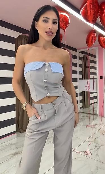 cropp pantalone: ✅Ženski komplet – strapless korset top i široke pantalone
✅3000 din — 8