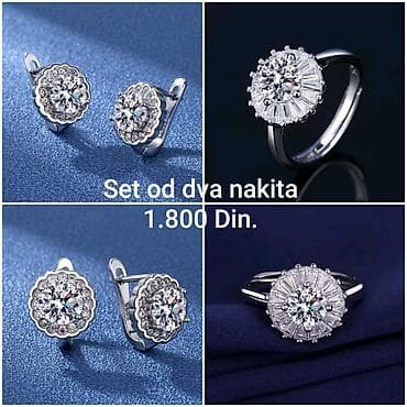 ime dila: Elegantni posrebreni set nakita od hirurskog čelika sa žigom S925 od — 1