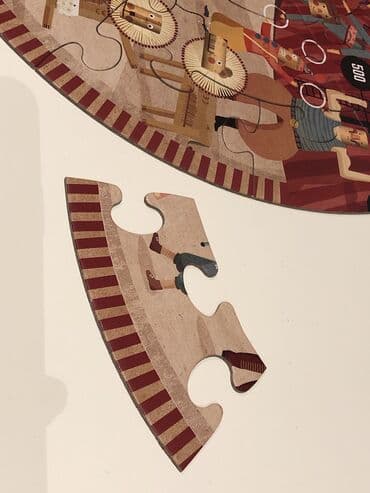 dva i po muškarca sa prevodom: Original ROUND PUZZLE Igra koja decu uci strpljenju, edukativna — 9