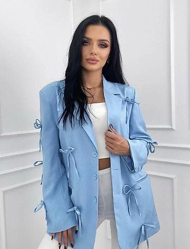 Ženski blazer sa mašnicama – model 87015 - Kroj: ravna, blago