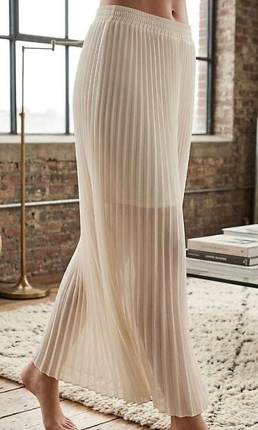 bonatti haljine za plazu: Prozirna plisirana suknja u beloj boji - Dužina: maxi, do članaka - — 1