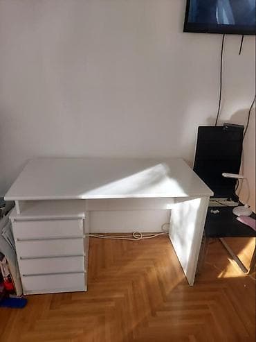 Radni sto LIMFJORDEN – bela boja, 60 x 120 cm, 4 fioke. -