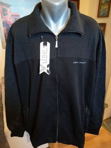 Sweatshirt, 5XL (EU 62), color - Black, With a hood