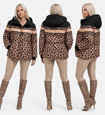 la force jakne: Ženska zimska jakna sa animal printom (leopard) i ukrasnim prugama. - — 3