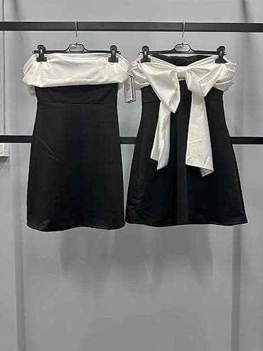 Haljine: 🔥Elegantna mini haljina bez naramenica – crno-bela
✅2600 din 
S M L — 4