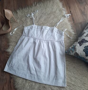tank top h m: S, Cotton, Single-colored, color - White — 3