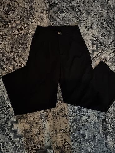 louis vitton patike: Ženske crne elegantne pantalone sa širokim nogavicama. Visoki struk sa — 2