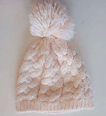 bež kaputi: Kapa sa činom za devojčice sa cirkonima Young dimension Veličina 3-4 — 2