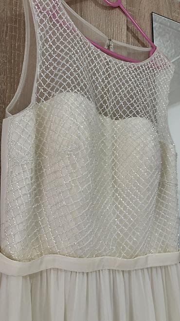 Duga elegantna haljina u boji slonovače. - Gornji deo: korpica sa — 4