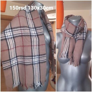 Venčanice i aksesoari: Šal sa kariranim dezenom - Dimenzije: 130 x 30 cm (naznačeno na — 1